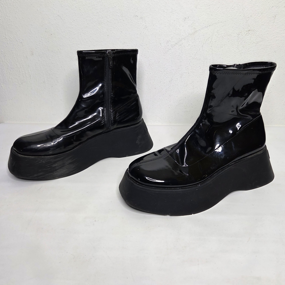 Circus NY Sam Edelman Garland Platform Boot Chunky Goth Rave Punk Black Sz 9.5